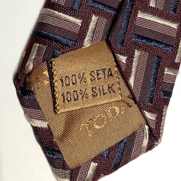 Today's Man Made in Italy 100% Silk Tie Geometric Pattern Classic, Elegant - Picture 5 of 6